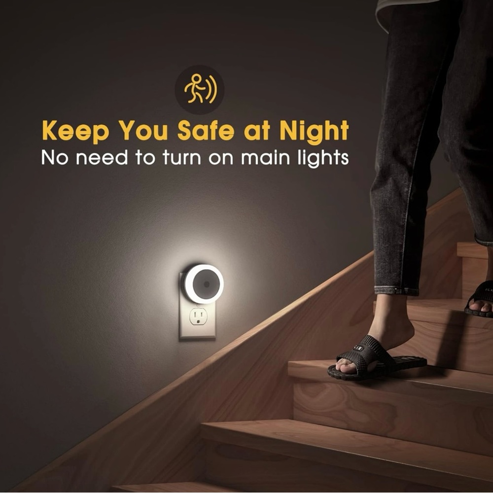 Briignite Night Lights Plug into Wall, Nightlight with Light Sensors - Picture 3 of 4
